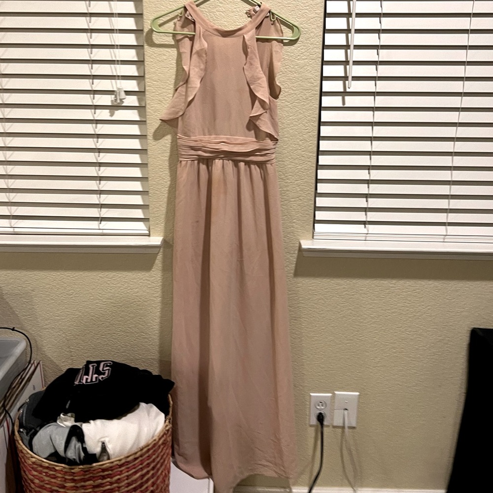 Long blush pink dress